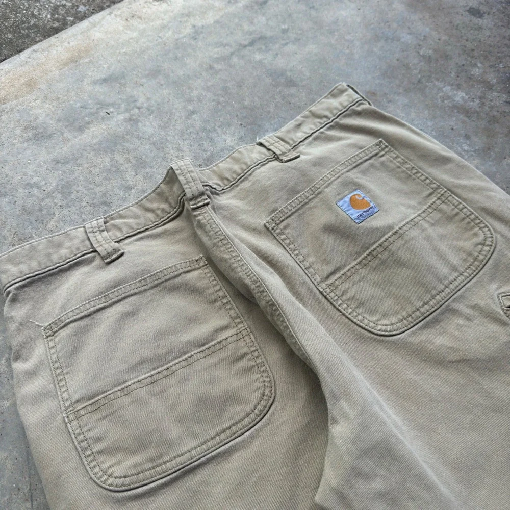 Vintage 2000s Carhartt Workwear Pants Baggy Carpenter Canvas Tan 36x30 (d8)